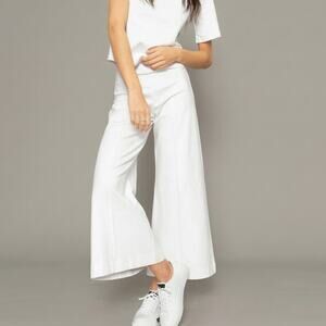 RIPLEY RADER Off white Ponte Knit Wide Leg Pants size 2